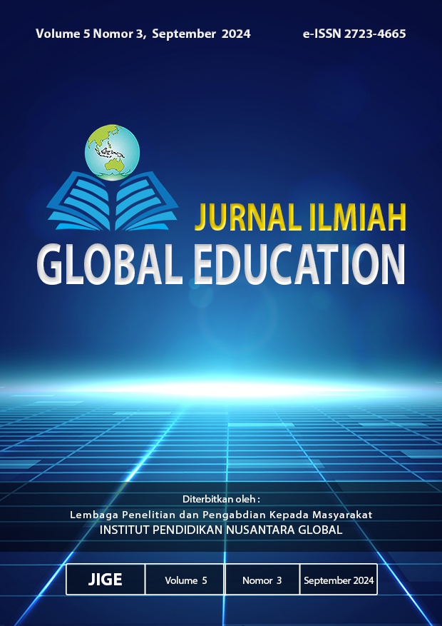 					View Vol. 5 No. 3 (2024): JURNAL ILMIAH GLOBAL EDUCATION, Volume 5 Nomor 3, September 2024
				