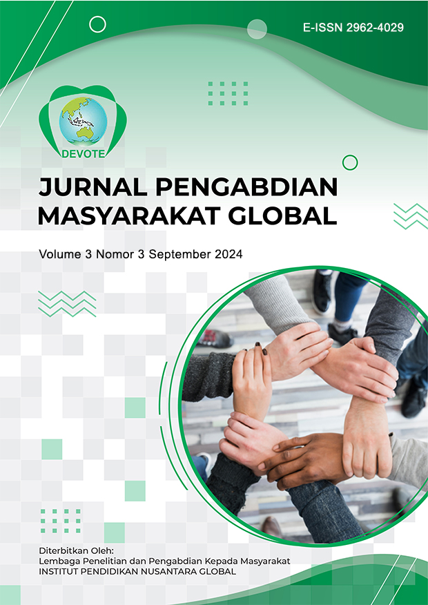 					View Vol. 3 No. 3 (2024): Devote : Jurnal Pengabdian Masyarakat Global, September 2024
				